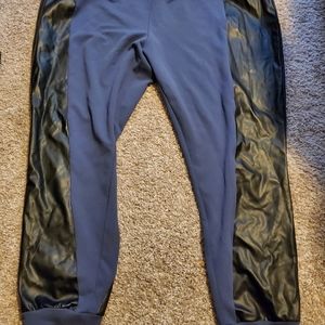 NENE by NeNe Leakes Faux Leather Tuxedo Jogger